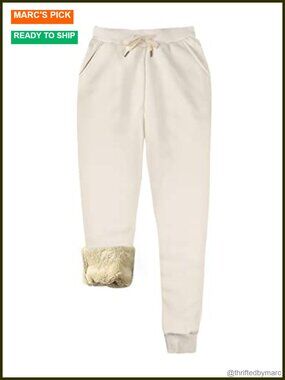 Sherpa Lined Athletic Sweatpants Jogger Fleece Pants